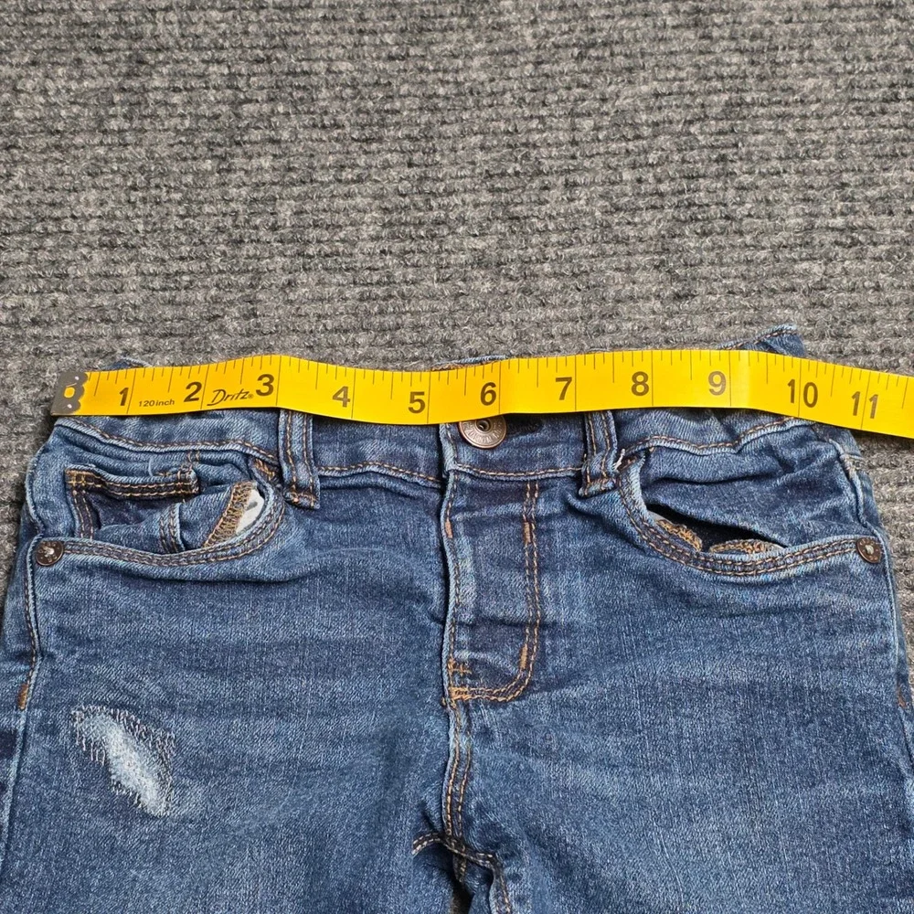 OshKosh Bgosh Jeans Boy's 5T Blue Denim Distressed Adjustable Waist Straight Leg